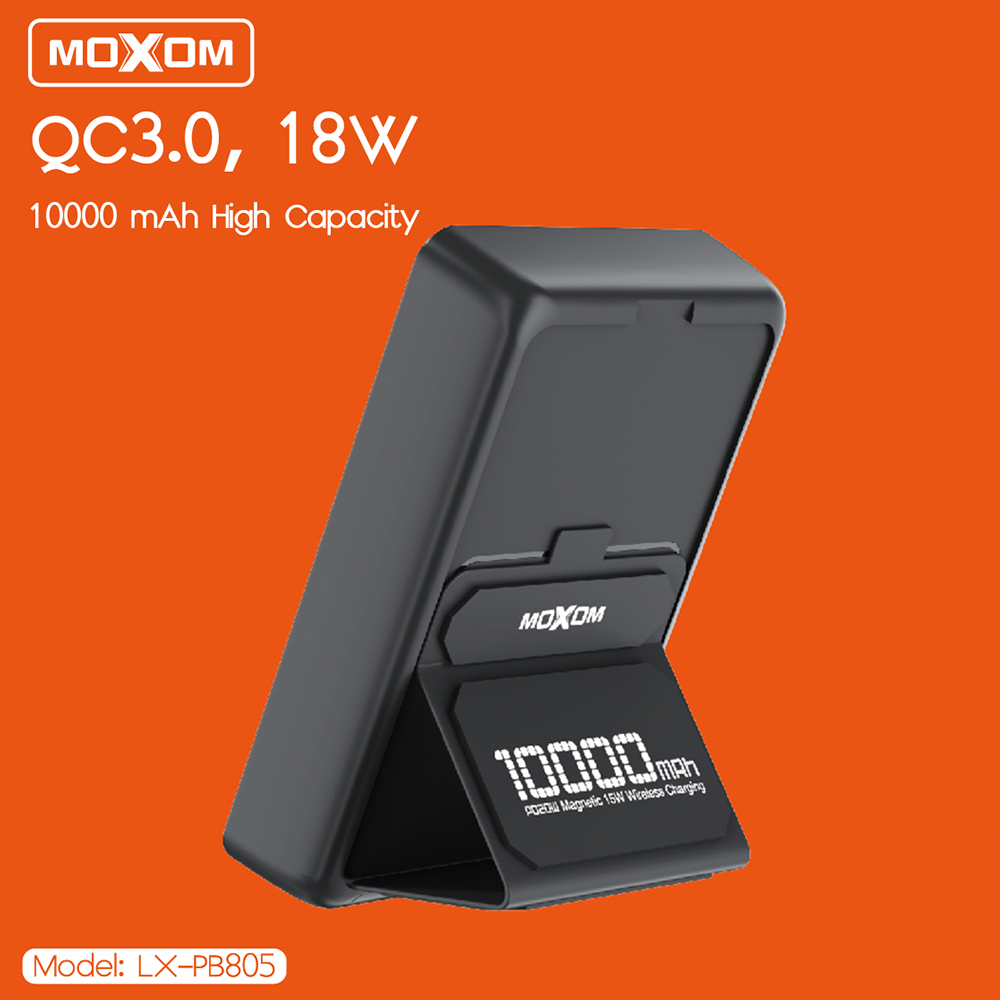 Power Bank MagSafe Moxom LX-PB805 LED SCP22.5+ PD20W 10000mAh crni-2