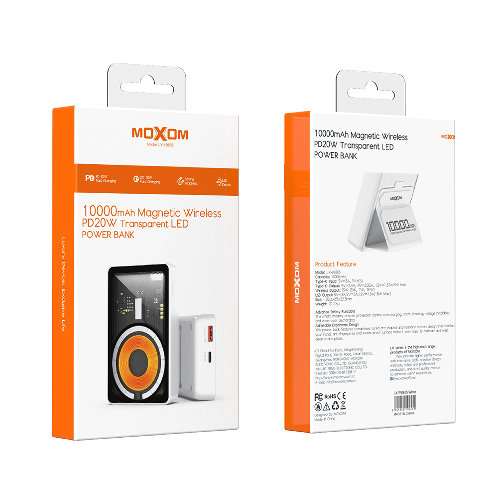 Power Bank MagSafe Moxom LX-PB805 LED SCP22.5+PD20W 10000mAh beli-1