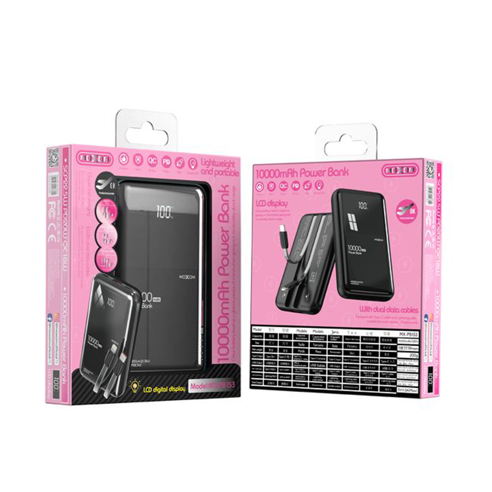 Power bank Moxom MX-PB153 super brzi PD20W QC18W SCP22.5W 10000mAh 3A crni-3