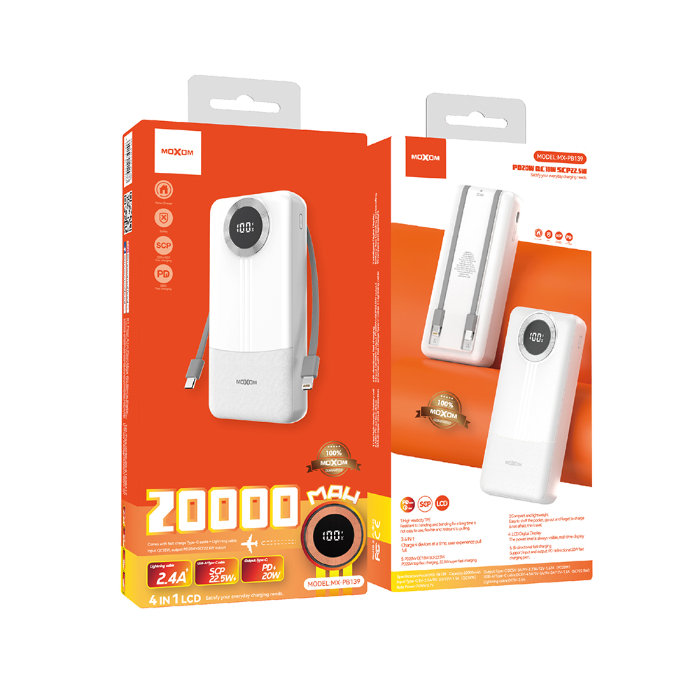 Power bank moxom MX-PB139 20000mAh SCP22.5W+ PD20W  2.4A beli-1