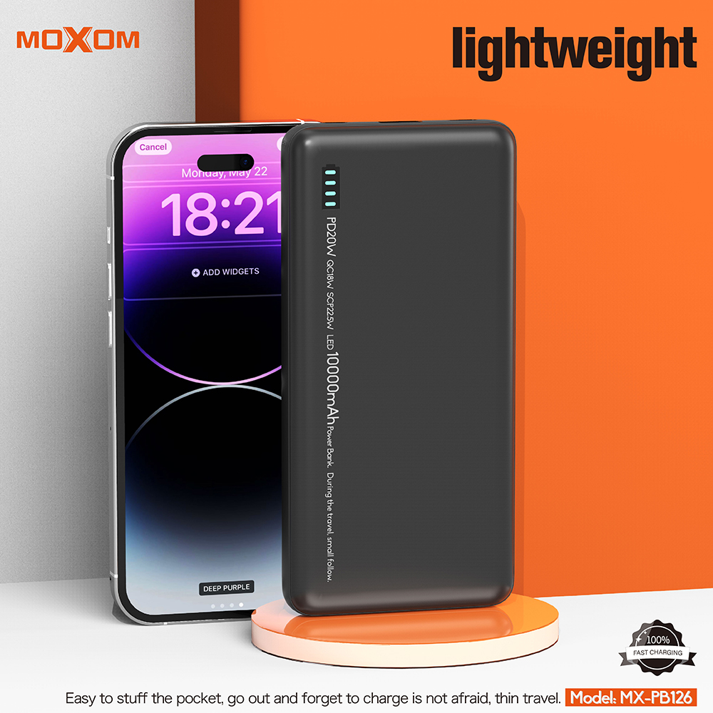 Power bank Moxom MX-PB126 PD20W QC18W SCP22.5W 10000mAh 2.4A crni-2