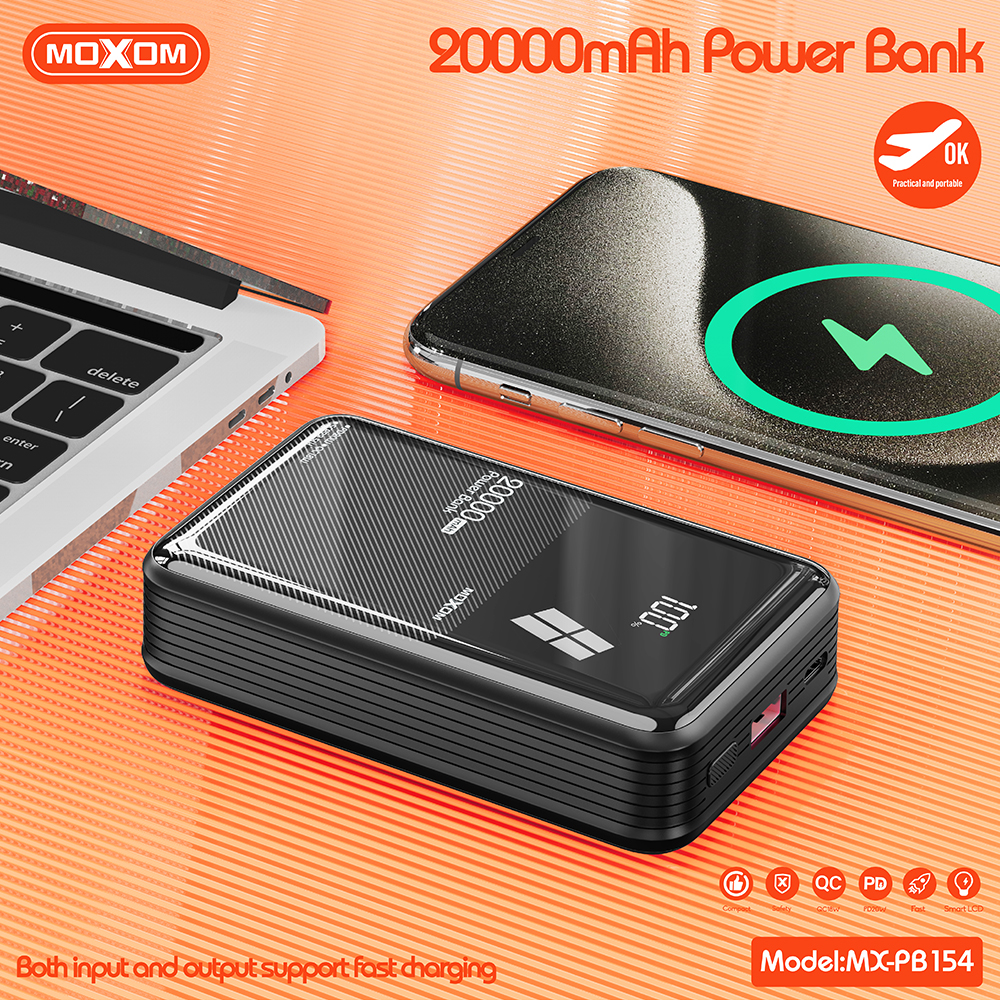 Power bank Moxom MX-PB154 20W PD+22.5W QC 20000mAh 2.4A crni-2