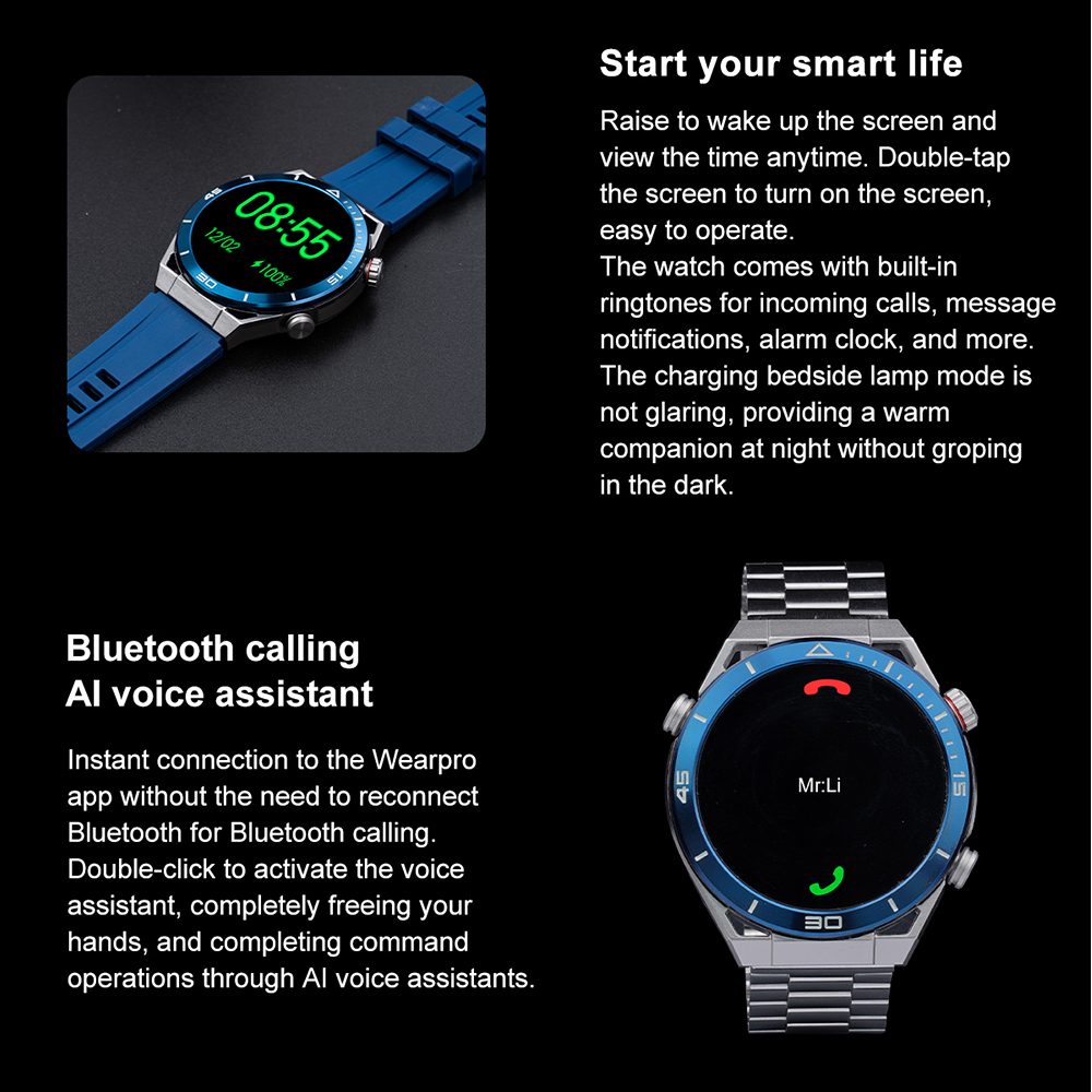 Smart Watch DT Ultramate plavi (srebrna metalna i plava silikonska narukvica)-8