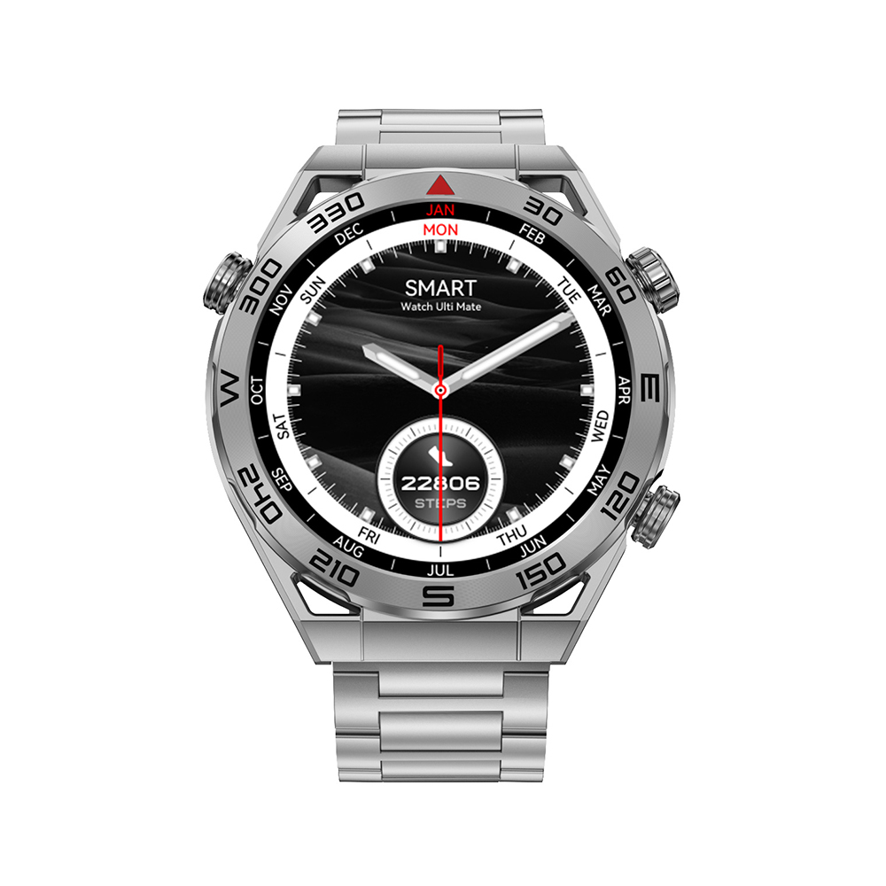 Smart Watch DT Ultramate srebrni (crna silikonska i srebrna metalna narukvica)-1