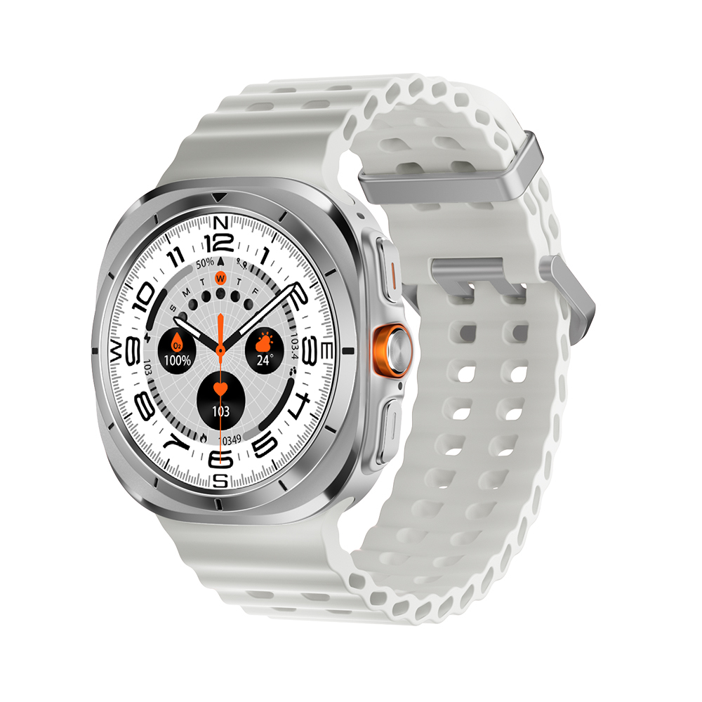 Smart watch W7 Watch Ultra srebrni (bela silikonska narukvica)-0